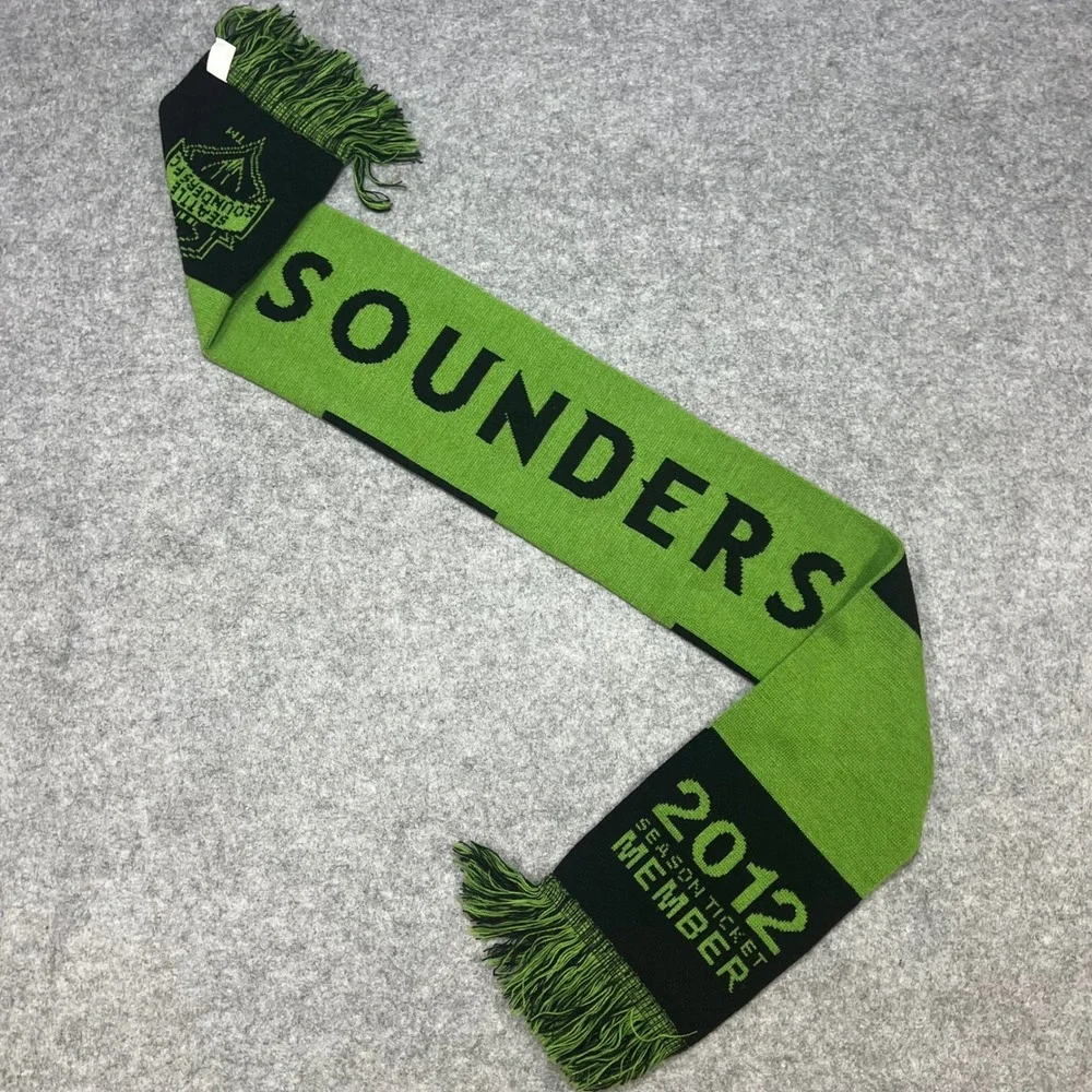 Seattle Sounders FC 2012 Season Ticket Member Adidas Scarf Green‎ Black Fringed